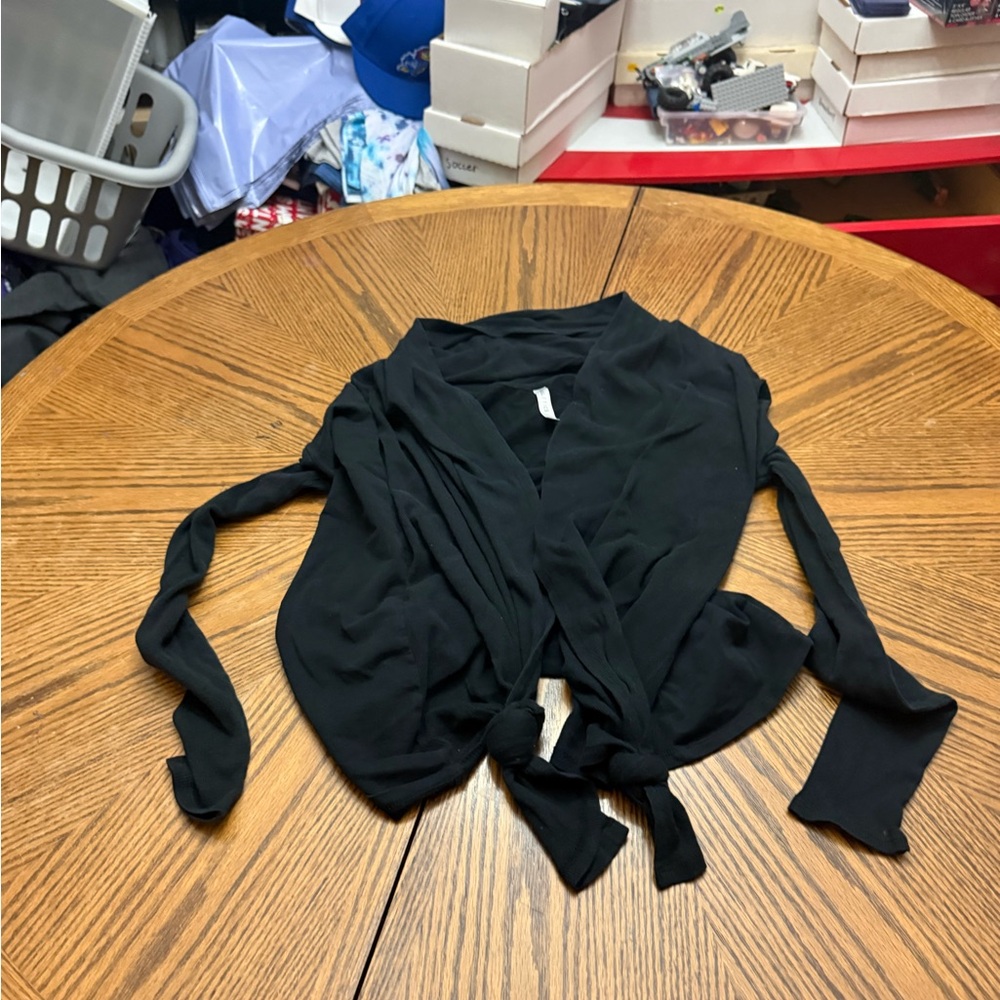 Fabletics Black Open-Front Cardigan
